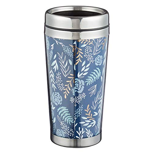 Be Still and Know Psalm 46:10 Navy Travel Coffee Mug Thermal Tumbler with Design Wrap, Lid and Stainless Steel Interior (16oz Vacuum Insulated Break Resistant Polymer Exterior)