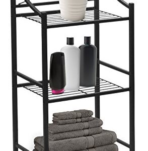 Sorbus Bathroom Storage Shelf, 3-Tier Freestanding Toilet Storage Shelves — Display Bath Essentials, Planters, Books (3-Tier)