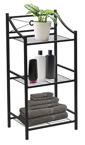 Sorbus Bathroom Storage Shelf, 3-Tier Freestanding Toilet Storage Shelves — Display Bath Essentials, Planters, Books (3-Tier)