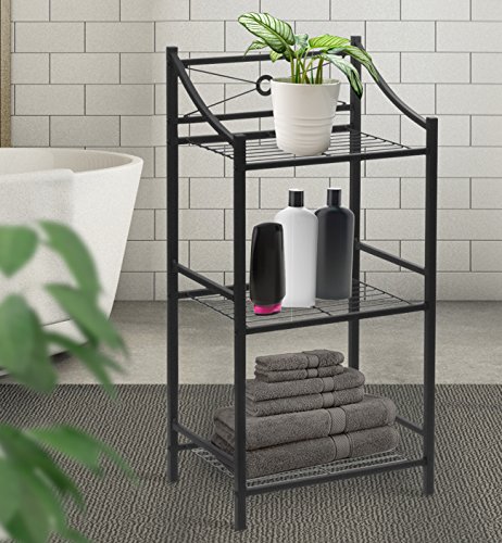 Sorbus Bathroom Storage Shelf, 3-Tier Freestanding Toilet Storage Shelves — Display Bath Essentials, Planters, Books (3-Tier)