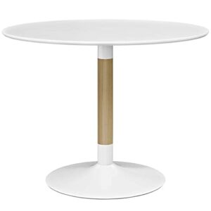 modway whirl 40" contemporary modern round kitchen and dining table in white