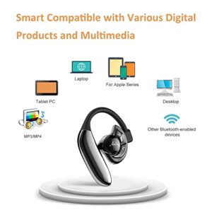 AMINY Bluetooth Headset,Wireless Bluetooth Earpiece Compatible with iPhone/Android Cell Phones,Auriculares Bluetooth Earpiece 28 Hrs Talking Time V5.3 Wireless Headset,Button Depress Version