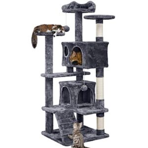 yaheetech 54in cat tree tower condo furniture scratch post for kittens pet house play