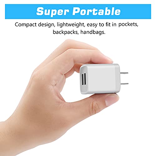 X-EDITION Wall Charger,4-Pack 2.1A Dual Port USB Power Adapter Plug Charging Block Cube for Phone 8/7/6 Plus/X, Pad, Samsung Galaxy S5 S6 S7 Edge,LG, Android (White)