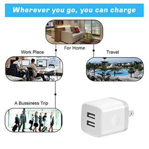 X-EDITION Wall Charger,4-Pack 2.1A Dual Port USB Power Adapter Plug Charging Block Cube for Phone 8/7/6 Plus/X, Pad, Samsung Galaxy S5 S6 S7 Edge,LG, Android (White)