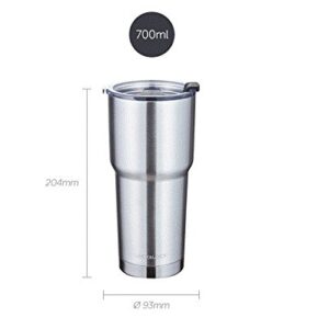 LOCK & LOCK Stainless Steel Double Wall Vacuum Insulated BPA-Free Non Toxic Travel Mug for Cold Drinks and Hot Beverages, 24oz, Brushed Aluminum