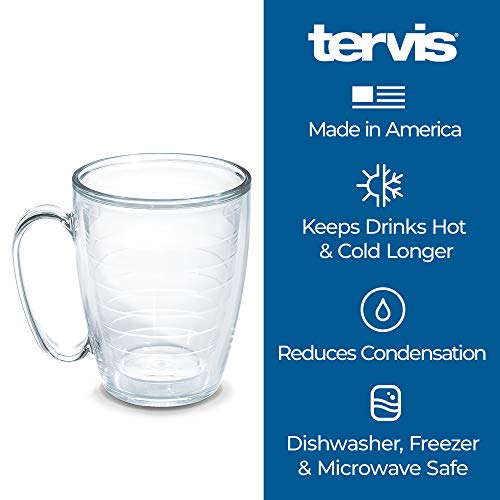 Tervis Plastic Floral Filter Tumbler with Wrap and Royal Purple Lid 16oz Mug, Clear