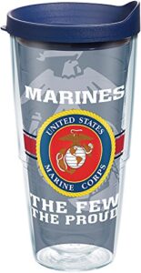 tervis marines made in usa double walled insulated tumbler travel cup keeps drinks cold & hot, 24oz, pride