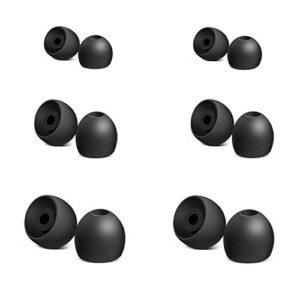 teemade replacement ear tips for galaxy earbuds s8 - earphone earpads ear gels 12 pieces (black)