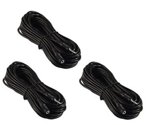 three pack of ycs basics 25 foot 3.5mm stereo headphone/aux extension cable male/female