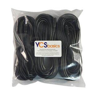 Three Pack of YCS Basics 25 Foot 3.5mm Stereo Headphone/AUX Extension Cable Male/Female