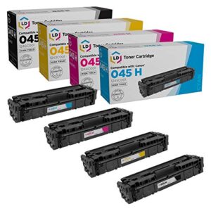 ld compatible toner cartridge replacements for canon 045h high yield (1 black, 1 cyan, 1 magenta, 1 yellow, 4-pack)