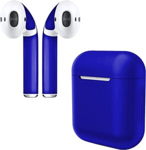 apskins silicone case and stylish skins compatible with apple airpod accessories (admiral blue case & skin)