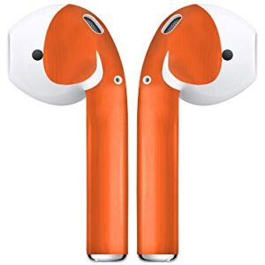 APSkins Silicone Case and Stylish Skins Compatible with Apple AirPod Accessories (Orange Case & Skin)