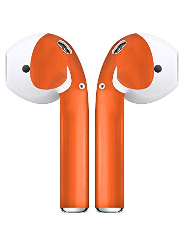 APSkins Silicone Case and Stylish Skins Compatible with Apple AirPod Accessories (Orange Case & Skin)