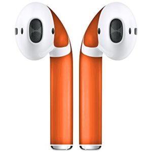 APSkins Silicone Case and Stylish Skins Compatible with Apple AirPod Accessories (Orange Case & Skin)