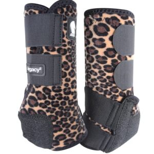 classic equine legacy2 hind support boots, cheetah, large