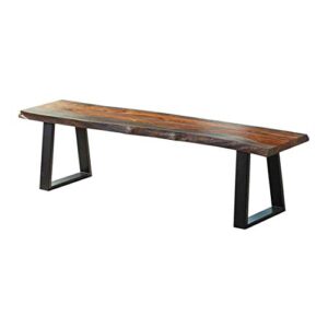 jamestown live edge dining bench grey and black