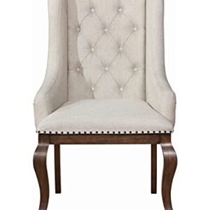 Coaster Home Furnishings Brockway Glen Cove Arm Chairs with Button Tufting and Nailhead Trim Antique Java and Cream (Set of 2)