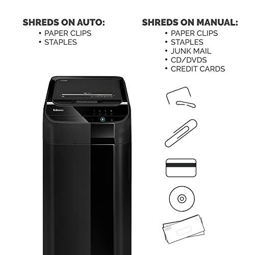 Fellowes AutoMax 550C Cross Cut, Auto Feed 2-in-1 Heavy Duty Commercial Paper Shredder with SilentShred (4963001)