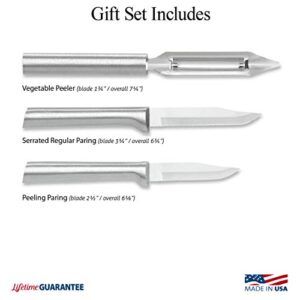 Rada Cutlery 3-Piece Basics Knife Gift Set – Stainless Steel Kitchen Knives with Aluminum Handles