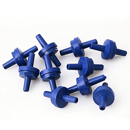 XMHF 10 Pcs Plastic Aquarium Non-Return Air Pump Check Valve Blue for Fish Tank