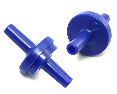 XMHF 10 Pcs Plastic Aquarium Non-Return Air Pump Check Valve Blue for Fish Tank