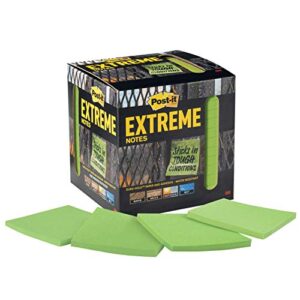post-it extreme notes, works outdoors, removes cleanly, 100x the holding power, green, 3 in x 3 in, 12 pads/pack, 45 sheets/pad (extrm33-12tryg)