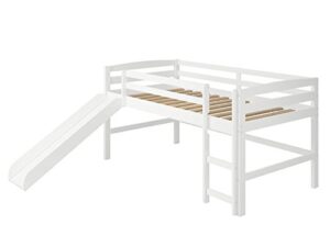woodcrest mini slide loft bed, twin, white