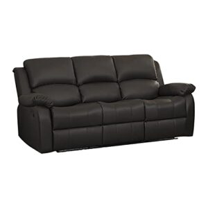 homelegance clarkdale double reclining sofa with drop down cup holders, br brown