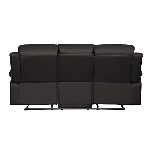 Homelegance Clarkdale Double Reclining Sofa with Drop Down Cup Holders, Br Brown