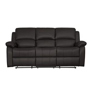 Homelegance Clarkdale Double Reclining Sofa with Drop Down Cup Holders, Br Brown