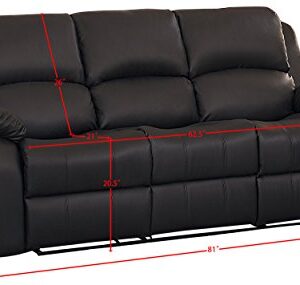 Homelegance Clarkdale Double Reclining Sofa with Drop Down Cup Holders, Br Brown