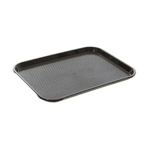 fast food tray 12 x 16 black rectangular polypropylene serving tray for cafeteria, diner, restaurant, food courts