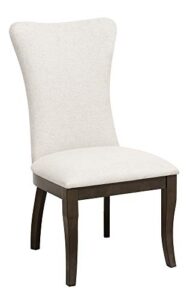 homelegance oratorio two-pack upholstered dining chairs, dark cherry