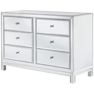 elegant decor dresser 6 drawers 48in. w x 18in. din. x 32in. h in antique silver paint