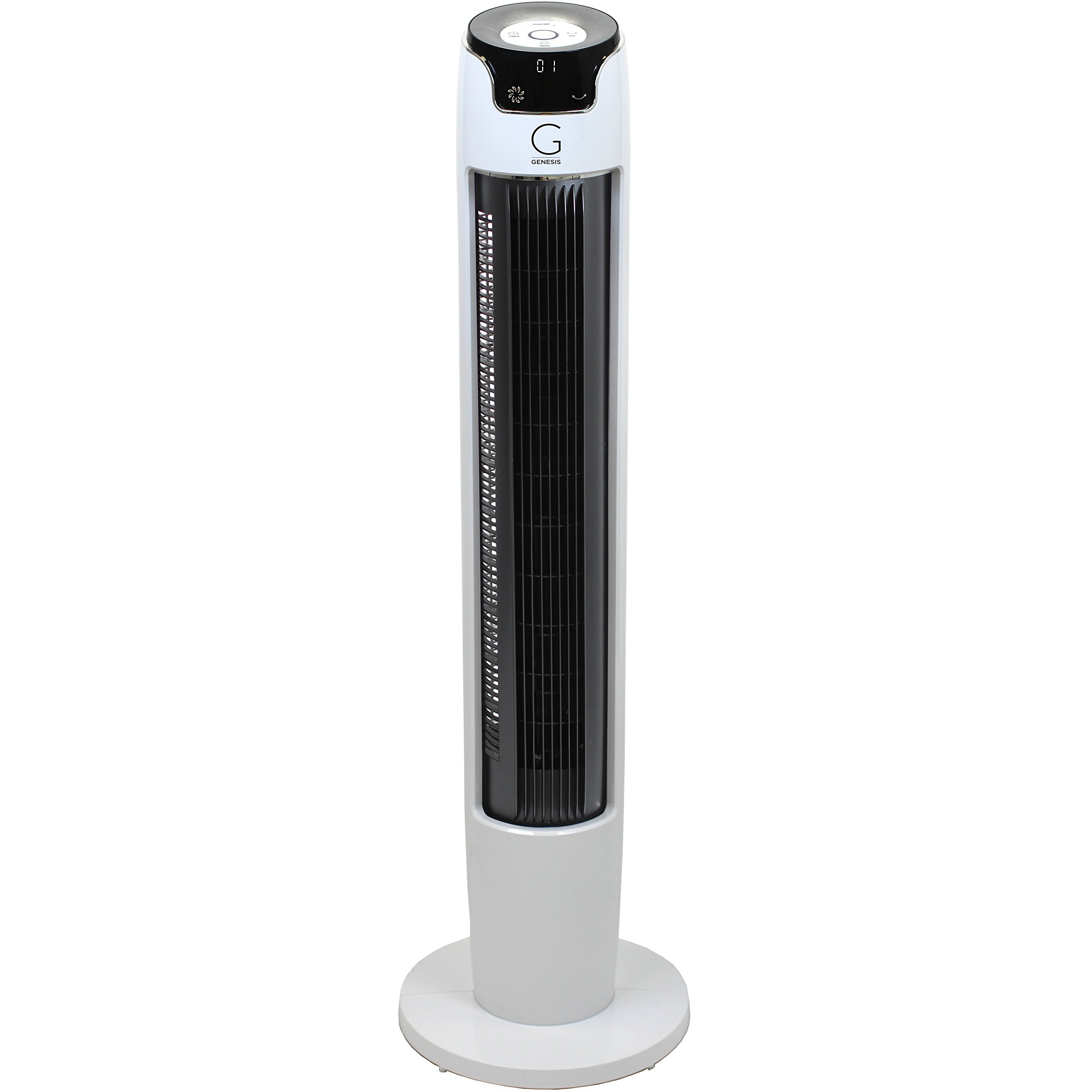 Genesis Powerful 43 Inch Oscillating Tower Fan with Max Air Quiet Technology and Remote, White (G5TOWERFAN)