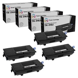 ld products compatible toner cartridge replacement for kyocera tk-3162 1t02t90us0 (black, 4-pack)