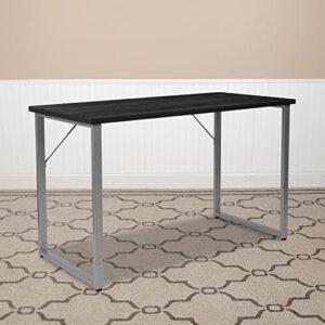 Flash Furniture Harvey Black Finish Computer Desk with Silver Metal Frame