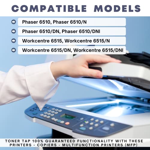 Toner Tap Compatible XP6510 for Workcentre 6515 6515DNI 6515DN 6515N Phaser 6510 6510DNI 6510DN 6510N Replacement for 106R03477 106R03478 106R03479 (High Yield 3-Pack Bundle)