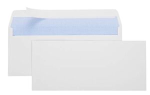 office deed 500#10 envelopes self seal business envelope windowless design, security tint pattern for secure mailing, invoices, statements & legal document mailing envelopes, 4-1/8 x 9-1/2"- white