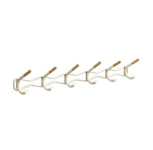 safco products 4257crm family coat wall rack, 6 hook, cream