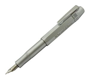 lanxivi brass fountain pen matte silver,chrome finish,medium fine point, pocket pen,bullet shape, metal gift box