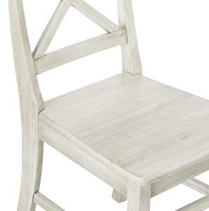 Christopher Knight Home Roshan Farmhouse Acacia Wood Dining Chairs, Light Grey Wash, 21D x 17.75W x 35.5H Inch