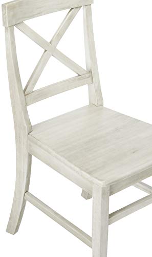 Christopher Knight Home Roshan Farmhouse Acacia Wood Dining Chairs, Light Grey Wash, 21D x 17.75W x 35.5H Inch