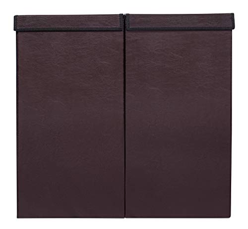 Internet's Best Double Faux Leather Laundry Hamper with Lid - Double Load - Foldable Hamper Basket - Removable Lid - Brown