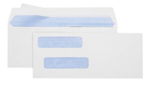 office deed 500#8 double window check envelopes self seal, adhesive tinted security envelopes for quickbooks checks, business checks - 3 5/8" x 8 11/16", (not for invoices)