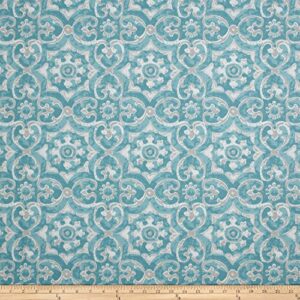 premier prints outdoor athens aqua, fabric by the yard