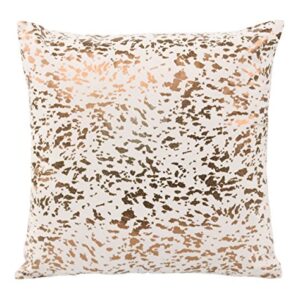 Tov Furniture Moody Gold Leather Speckled Pillow, Cream