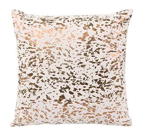 Tov Furniture Moody Gold Leather Speckled Pillow, Cream